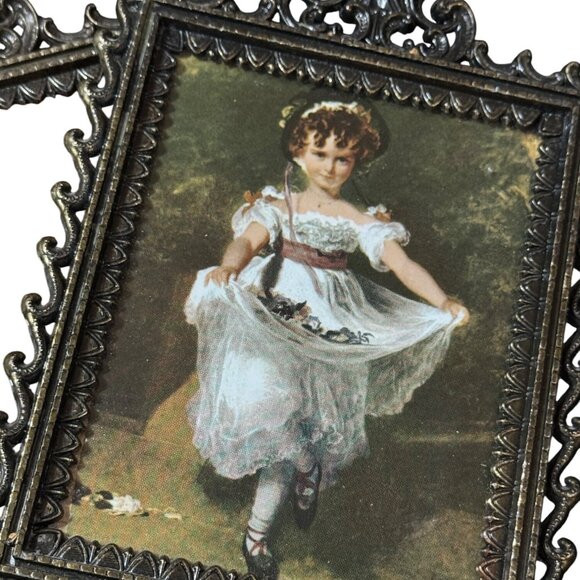 Vintage Italian Bronze Photo Frame Baroque Victorian Rococo Style Frame Set Of 2 - Picture 2 of 8